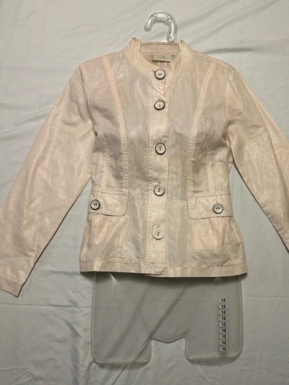 Chico's Blush Pink Button-Front Jacket - Picture 1 of 5